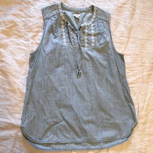 Madewell Embroidered Denim Summer Shirt